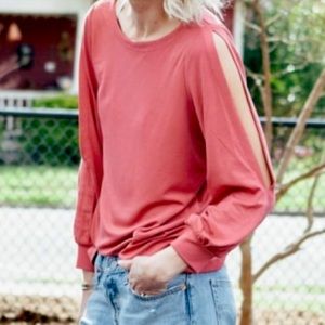 Loft Split-Sleeve, Boatneck Top, NWT, Size L